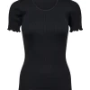 MMElaine O-SS Silk Tee Black