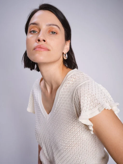 MMGanna Pattern Knit Ecru