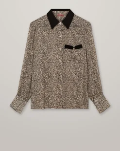 MMHPetite Flower Shirt Black