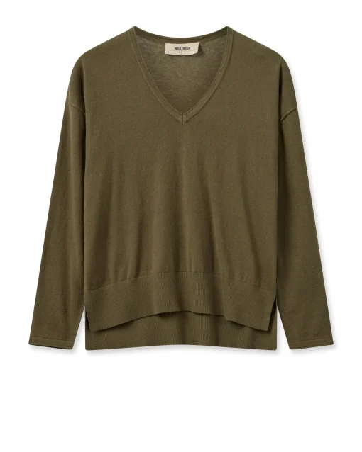 MMTani V-Neck Knit Burnt Olive