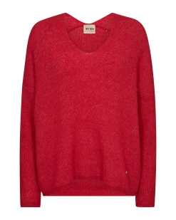MMThora V Neck Knit Chinese Red