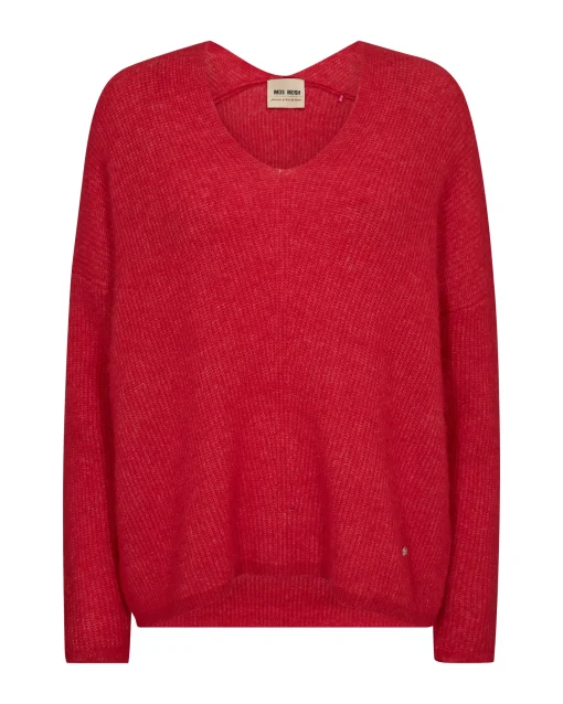MMThora V Neck Knit Chinese Red