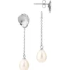 Molten Lava Stud With Removable Pearl Chain Silver