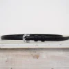 Narrow Belt Leather Black/Nickel
