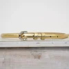 Narrow Belt Leather Shimmer Gold