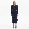 Navy Midi Knit Skirt