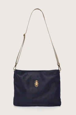 Navy Zaza Bag Linen Strap