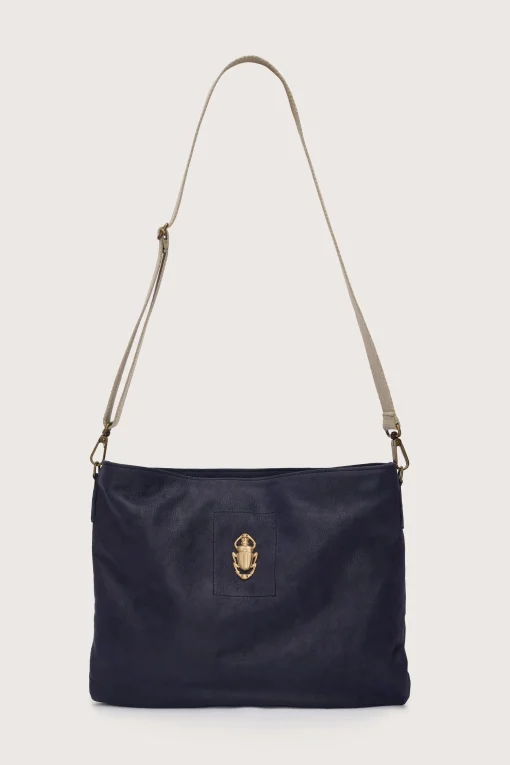 Navy Zaza Bag Linen Strap