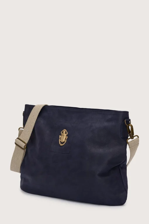 Navy Zaza Bag Linen Strap
