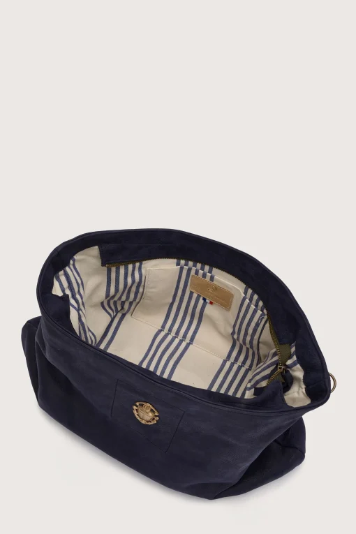 Navy Zaza Bag Linen Strap