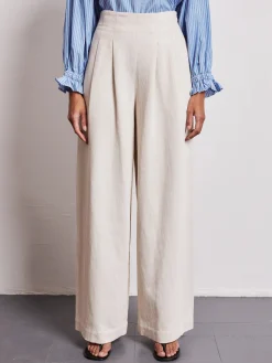 Nellie High Waisted Palazzo Ecru
