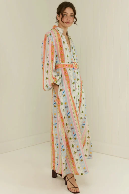Noddy Dress Tropical Stripe