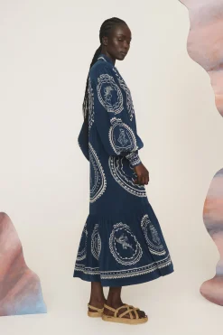 Oceane Silk Shirtdress Blue