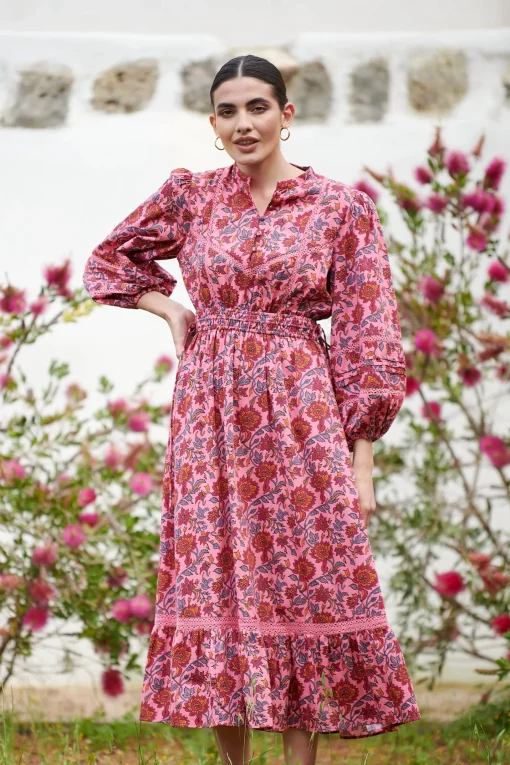 Octavia Dress Magenta Rosa