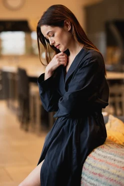 Organic Cotton Robe Navy