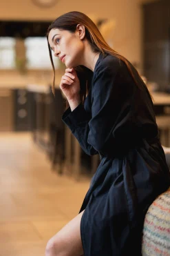 Organic Cotton Robe Navy
