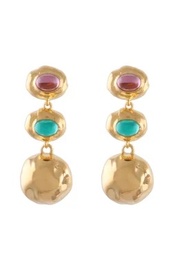 Oval Cabochon Dangling Earrings