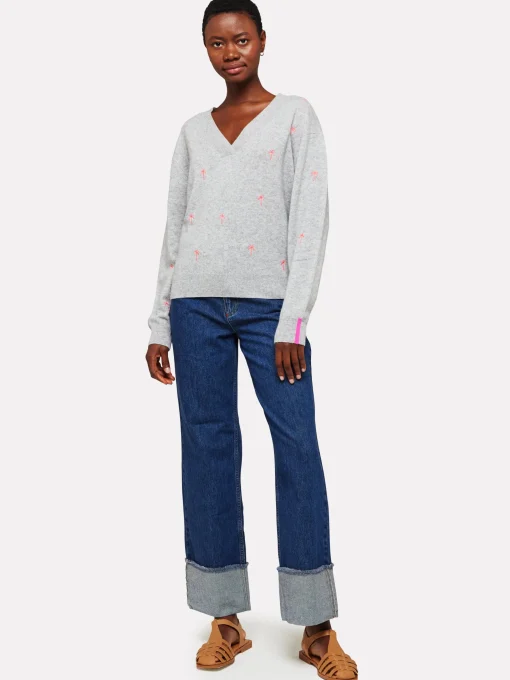 Palm Jumper Super Grey/Diva Pink