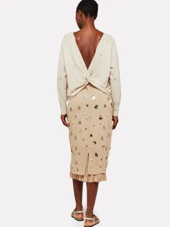 Palm Twist Boat Neck Cygnet/Gold Lurex