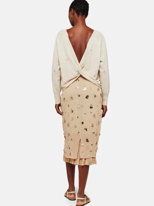 Palm Twist Boat Neck Cygnet/Gold Lurex