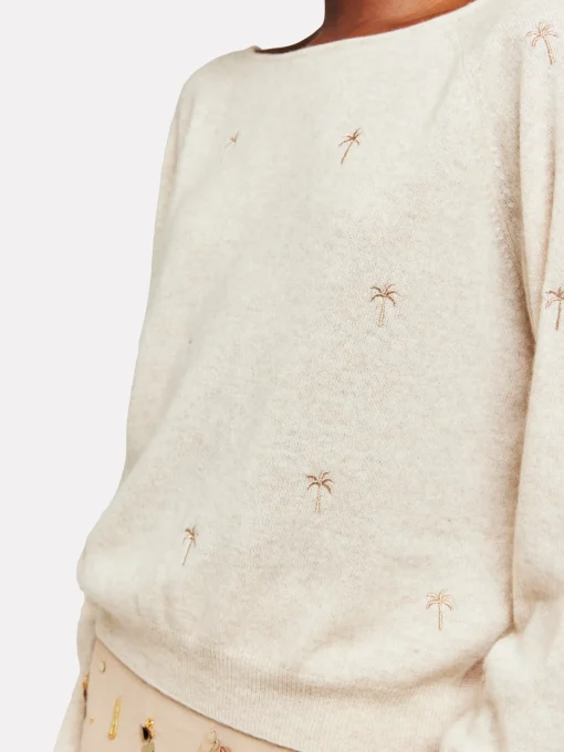 Palm Twist Boat Neck Cygnet/Gold Lurex