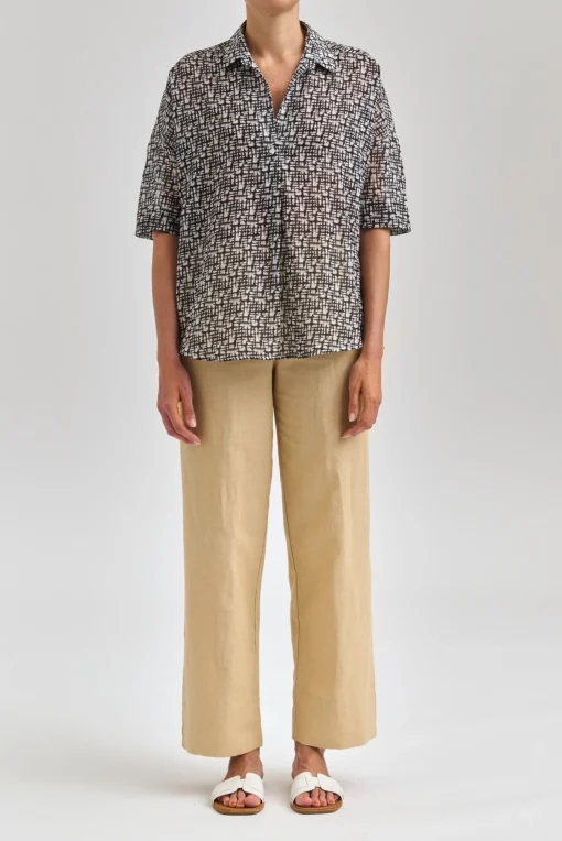 Pattern Top Navy