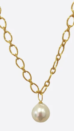 Pearl Power Chain Necklace Gold