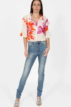 Peonie Blouse Pink Flower