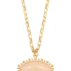 Pink Quartz Eye Pendant Necklace