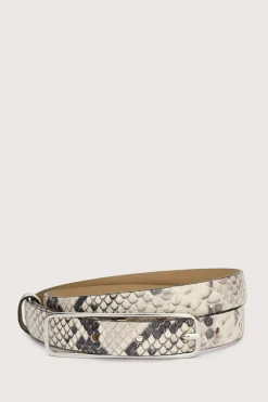 Pitone Belt Leather Beige Narrow