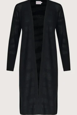 Pointelle Zebra Cardigan Black