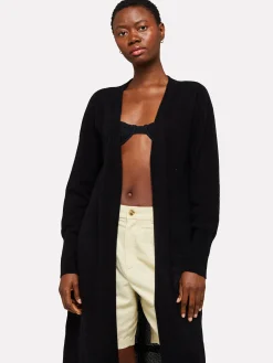 Pointelle Zebra Cardigan Black