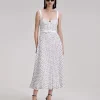 Polka Dot Chiffon Midi Dress