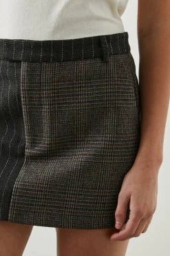 Prim Skirt Pinstripe Plaid Mix
