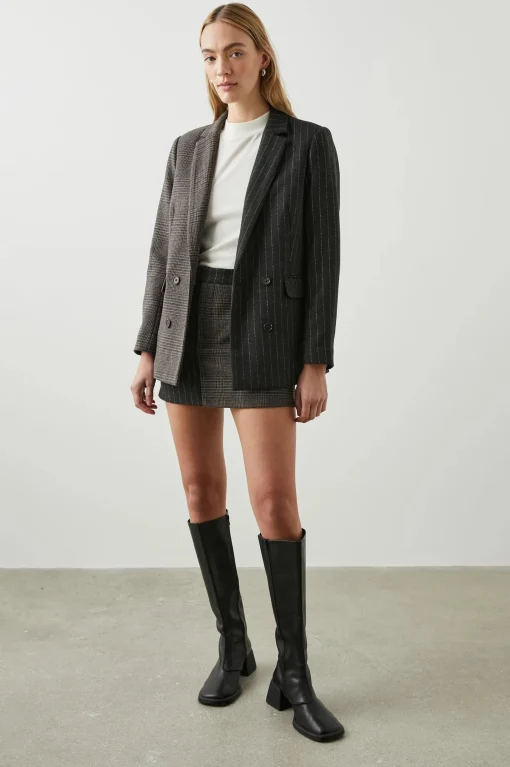 Prim Skirt Pinstripe Plaid Mix