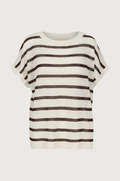 Quota Top Ivory Pinstripe