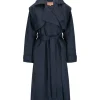 Regndrape Trench Coat Navy Pinstripe