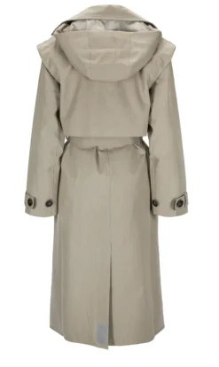Regndrape Trench Coat Taupe Pinstripe