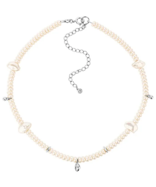 Reykjavik Pearl Choker Charms Silver