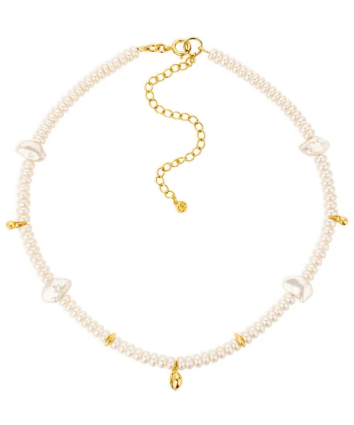 Reykjavik Pearl Choker Charms Gold