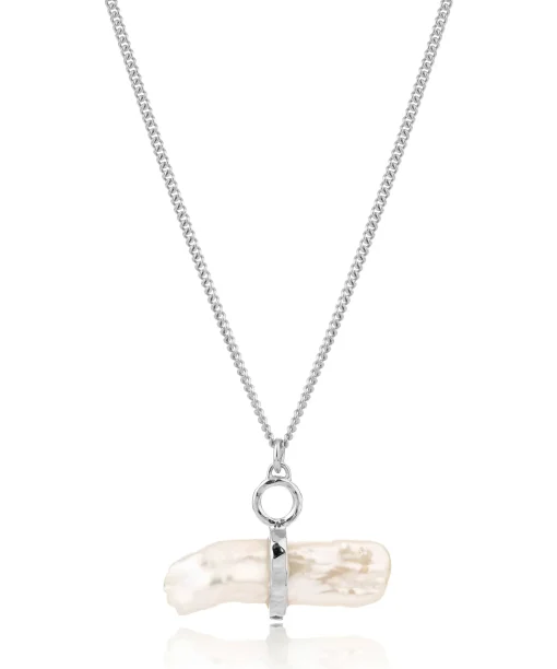 Reykjavik Pearl Toggle Necklace Silver