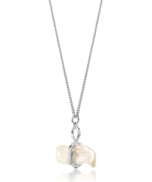 Reykjavik Pearl Toggle Necklace Silver