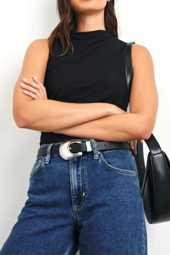 Rodeo Belt Black Silver