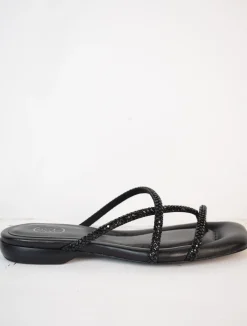 Rubis Crystal Sliders Black
