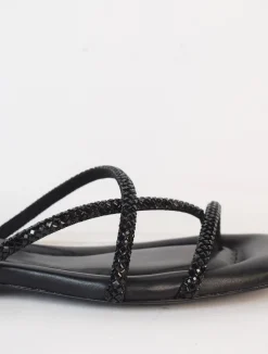 Rubis Crystal Sliders Black