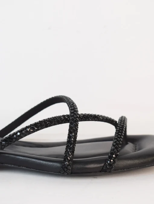 Rubis Crystal Sliders Black