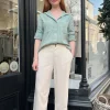 Saige Wide Leg Crop Ecru