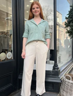 Saige Wide Leg Crop Ecru