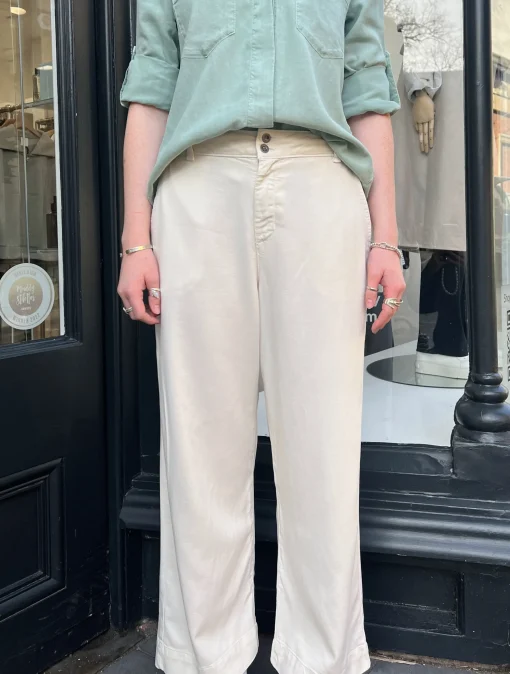 Saige Wide Leg Crop Ecru