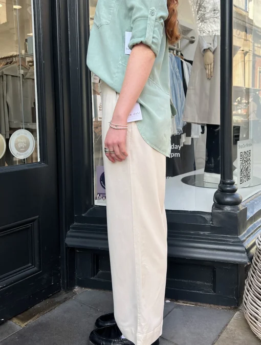 Saige Wide Leg Crop Ecru